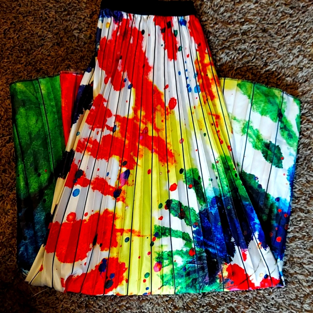 Pleated Tye Dye Skirt